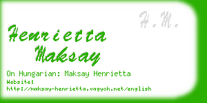 henrietta maksay business card